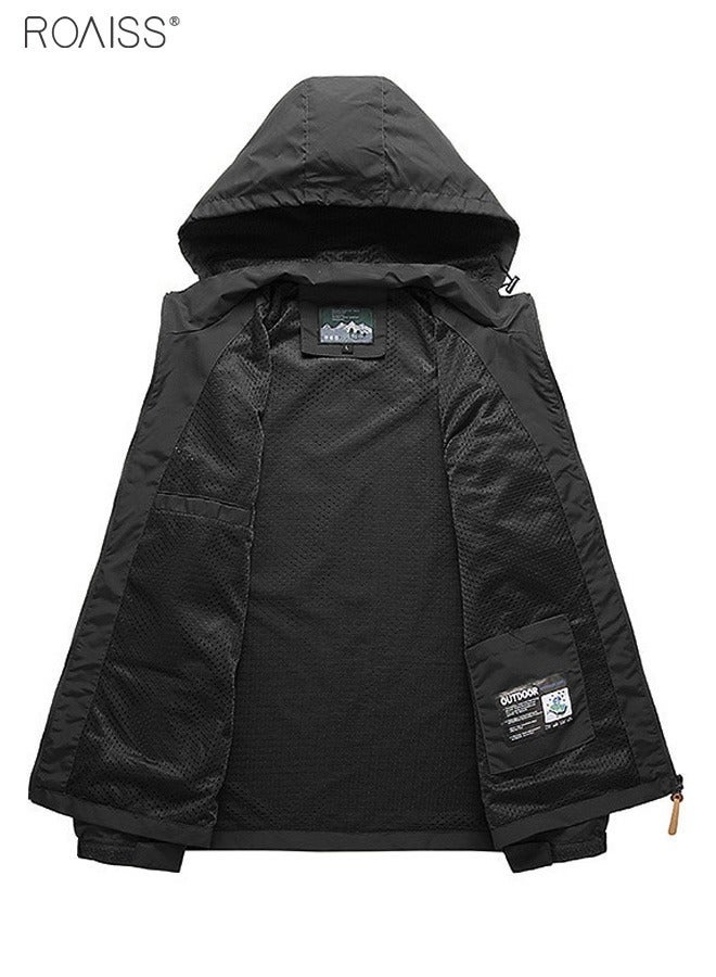 رويس الرجال السترات مقاوم للماء الذكور في الهواء الطلق معاطف يبلي سترة واقية يندبروف سترة للربيع والخريف التخييم التنزه الملابس معطف - Image 5